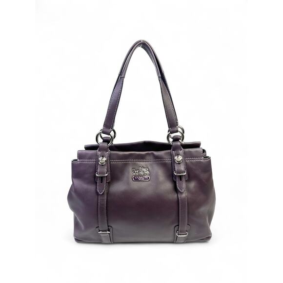 Coach Vintage Madison Mia Plum Purple Leather Tote Bag - Picture 1 of 15